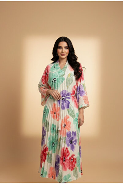 Moda Line Sparkling rose jalabiya with pearl embroidery on the sleeves