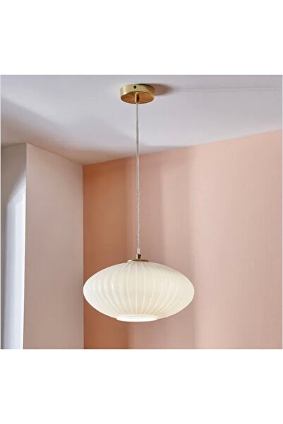 demet habek mylights Beyaz Opal Tekli Sarkıt Avize Elips Mat Opal Cam Masaüst...