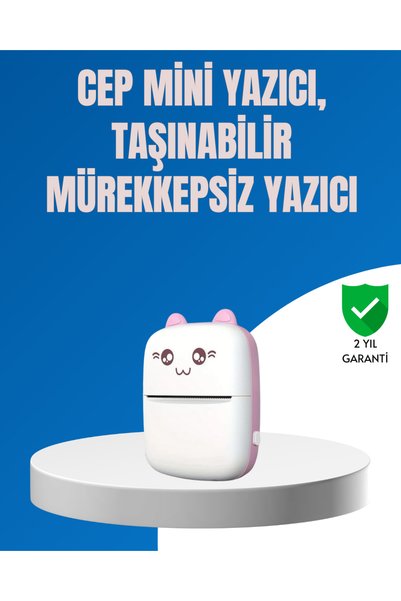 Lisinya Mini Bluetooth Termal Yazıcı 1200mAh Şarjlı Taşınabilir -