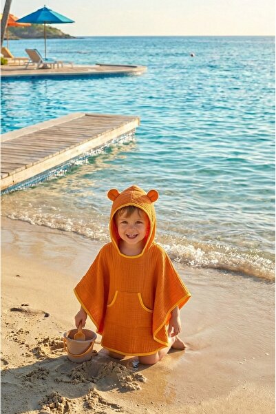 Mujo Baby&Kids Organic Cotton Muslin Children's Poncho Towel |   Hooded |   E...