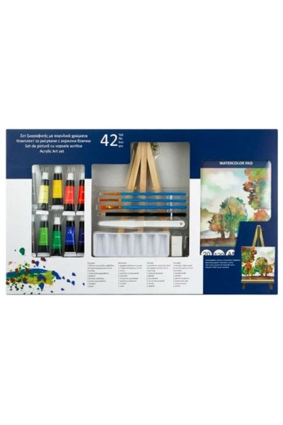 OEM Acrylic Paint Painting Set, Easel & Accessories - 42 pieces