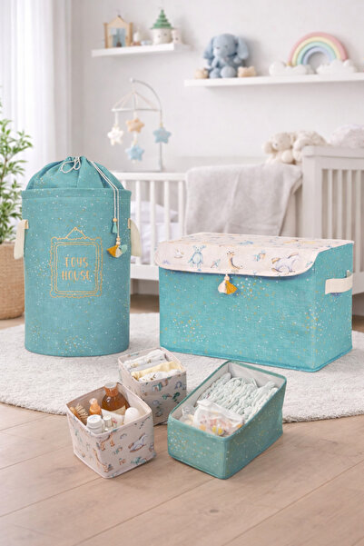 PONÇİK BEBEK مجموعة من 5 قطع - منظم أدراج متعدد الاستخدامات - صندوق ألعاب وسل...