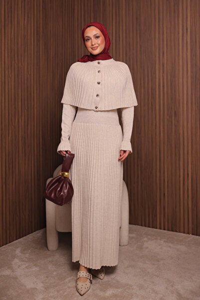 Mogi Butik Women's Tight Knit Cape Knitwear Hijab Dress Std Size 3150