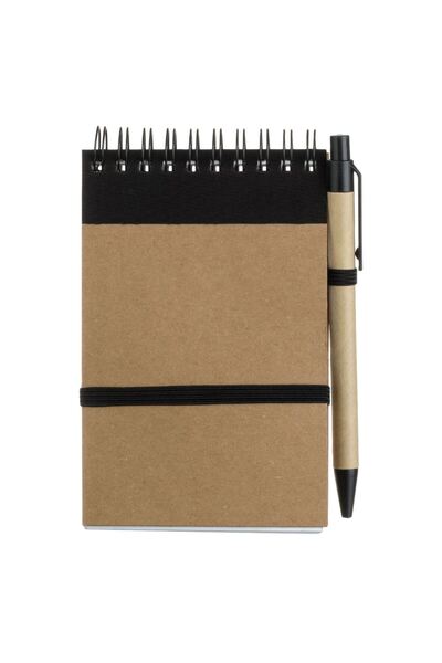 OEM A6 Kraft Notebook with Spiral & Pen - 60F