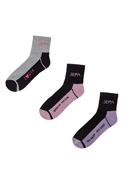 OEM Mid Cut Sport Socks Black Pink Lilac for Women (36-42) - 3 pairs