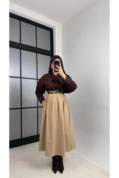 Gaus Camel Cepli Kemerli Etek GAUS-00996