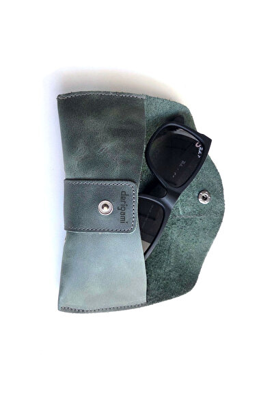 derigami Genuine Leather Handmade Glasses Case |   Snap Fasteners, Suede Inte...