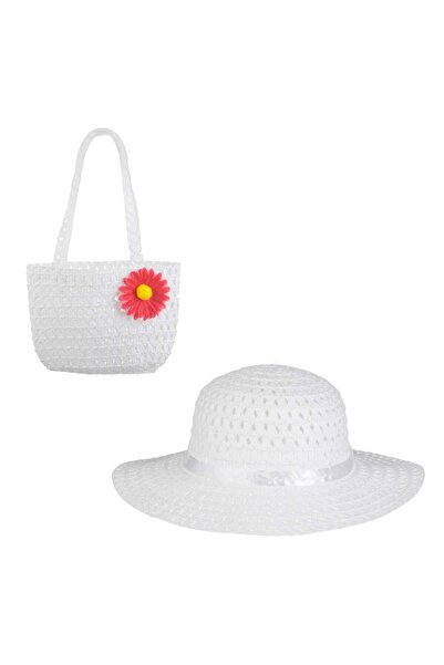 OEM White Hat with Daisy & Purse Set