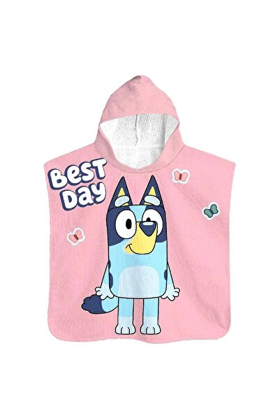 OEM Παιδική πετσέτα θαλάσσης με με κουκούλα πόντσο σε μπλε ροζ χρώμα 60x120 εκ.