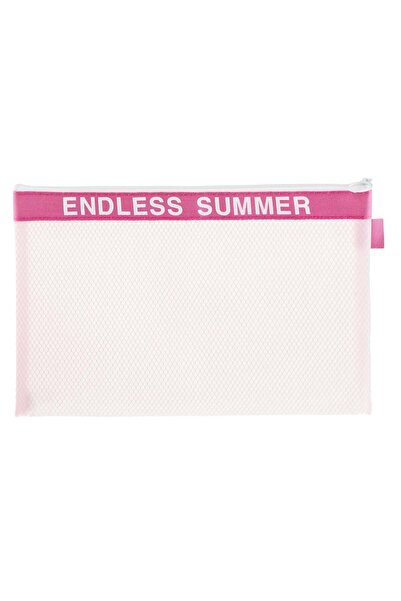OEM Portfard Impermeabil Roz Plasa Endless Summer cu Maner 31x21cm