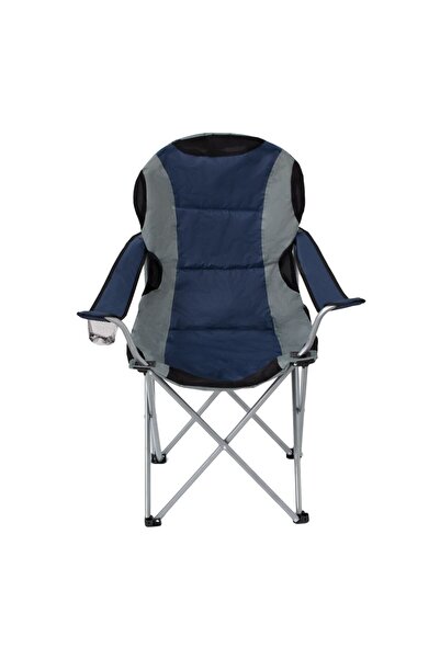 OEM Scaun Pliabil Antracit Albastru cu Husa pentru Camping 59x59x105cm