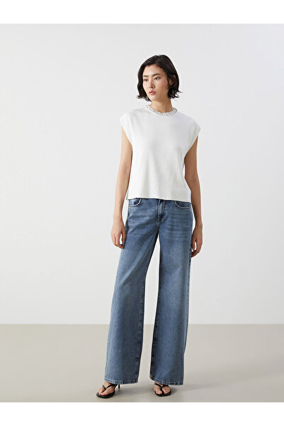 LC Waikiki بنطلون جينز نسائي فضفاض من أوزماركا للموسم الجديد