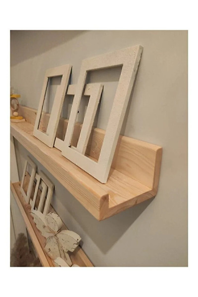 worldofwood Ahşap Çerçeve Rafı Ahşap Duvar Rafı 100 Cm Dekoratif Raf Doğal Çam