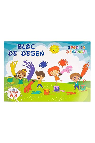 OEM Bloc de Desen Model Copii cu Vopsea ”Spor la Desenat” A3 - 12 File