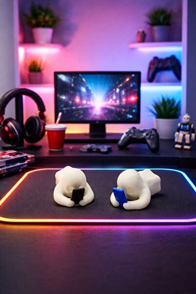 Phone Addict Ghost 2-Piece Decorative Mini Figure Set Young Room Table Top Gift Figures