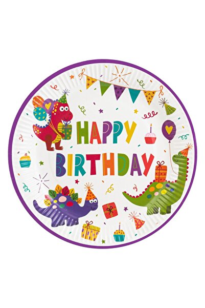 OEM Farfurii de Petrecere din Carton Dinozauri Happy Birthday 18cm - 6buc