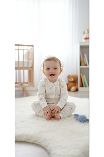 O&G Collection بدلة أطفال من القطن بنسبة 100% بنمط دمية دب إكرو