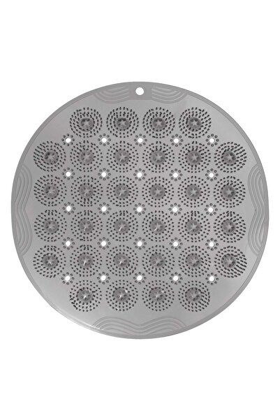 OEM Crystal Grey Non-Slip Bath Mat with Massage Bristles Ø30cm