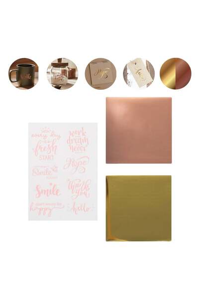 OEM Pink Gold Foil Transfer Paper with Stickers with Various Messages - 3pcs