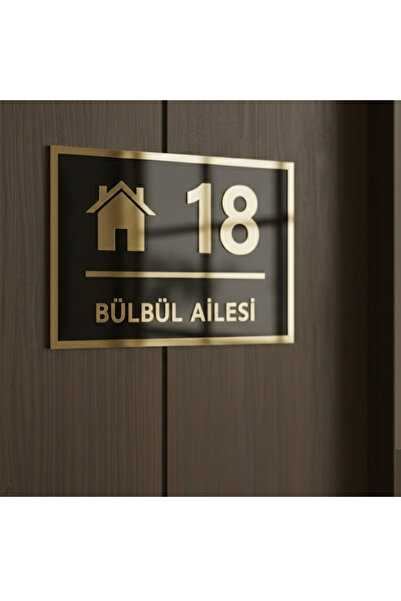 pleksisanati Kişiye Özel Aynalı Daire Kapı İsimliği - Ev - Otel Daire Ofis Ka...