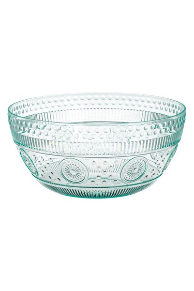 OEM Mint Green Plastic Bowl with Embossed Pattern 3.9L