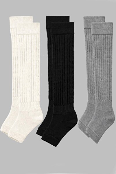 COTENCONCEPT 3 Pairs of Toeless Elastic Over-The-Knee Basic Cotton Leggings