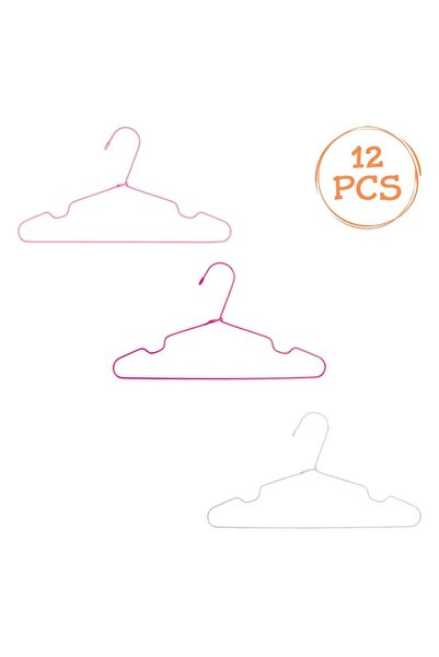 OEM White Fuchsia Pink Metal Hangers for Kids 29.5cm - 12pcs