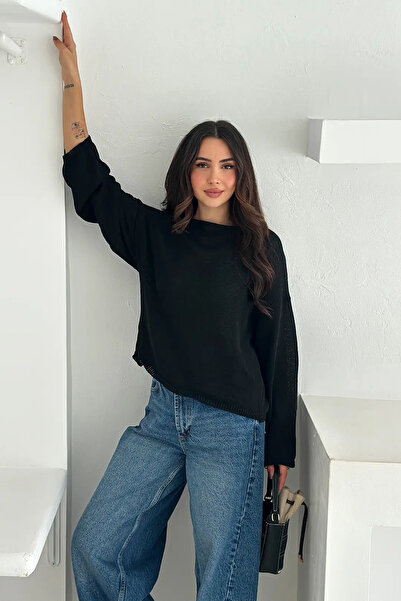 CARLA MARA Women's Off-Shoulder Loose Knit Sweater – Soft Elegance