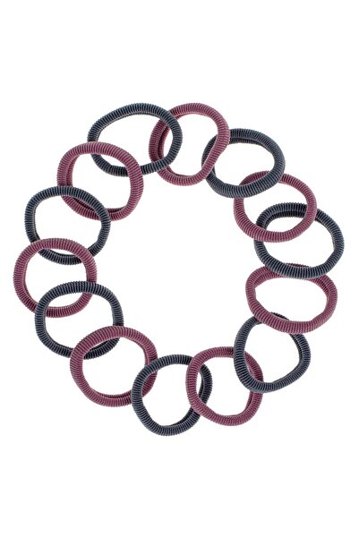 OEM Anthracite Brown Terry Hair Elastics for Women - 14pcs