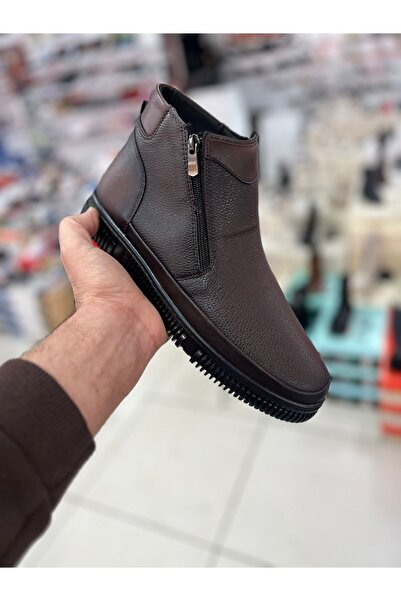 KILIÇ Men's Brown Boots Waterproof Double Zipper