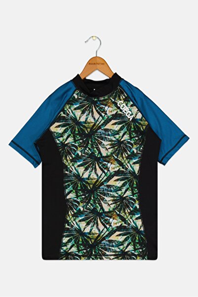 Coega Sunwear Kids Girl Short Sleeve Graphic Print Rash Guard, Multicolor