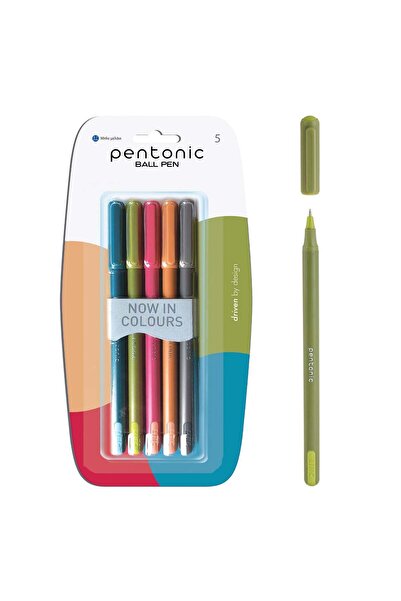 OEM Pentonic Now In Colours Blue Ballpoint Pen Set 0.7mm - 5pcs