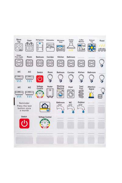 OEM Set of Adhesive Labels for Electrical Panels - 57pcs