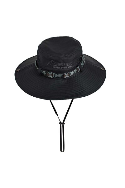OEM Black Cotton Bucket Hat with Mesh Buttons and Lace "Etura" for Men