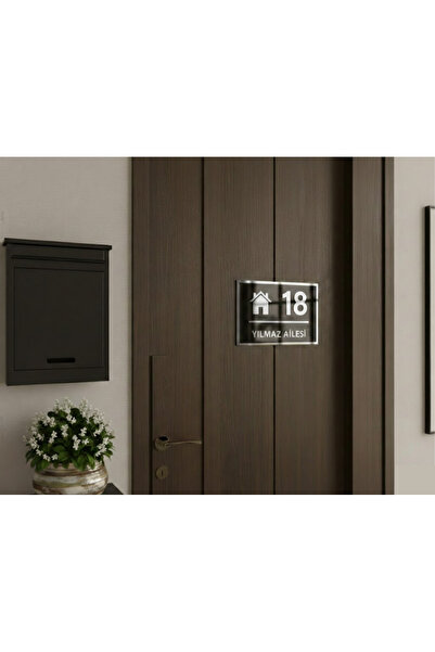 pleksisanati Kişiye Özel Aynalı Daire Kapı İsimliği - Ev - Otel Daire Ofis Ka...