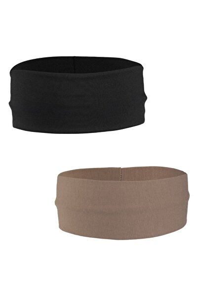 OEM Black & Mocha Hair Bows Set for Women - 2pcs