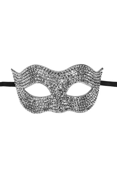 OEM Φανταχτερή γυναικεία μάσκα μεταμφίεσης με ασημένια στρας