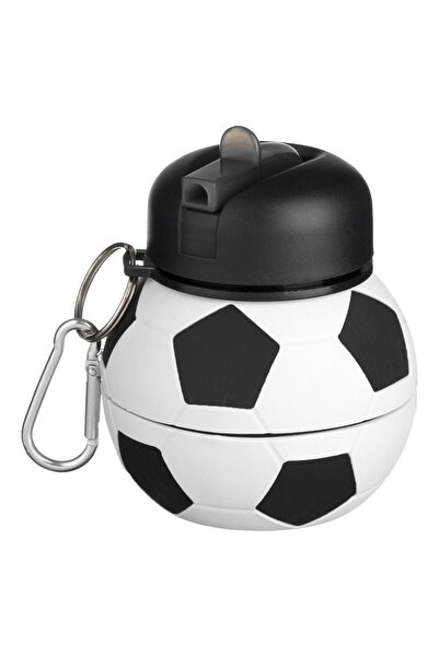 OEM Collapsible Silicone Soccer Ball Water Bottle with Keychain 550ml