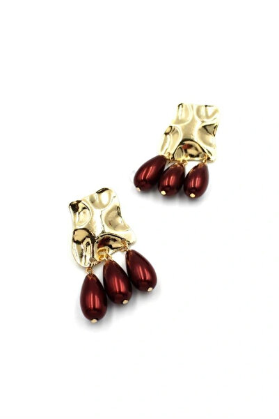 Generic Brand Plate earrings - burgundy