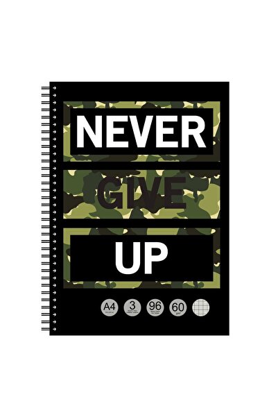 OEM Caiet A4 Matematica Model Camuflaj cu Spirala & 3 Subiecte - 96F