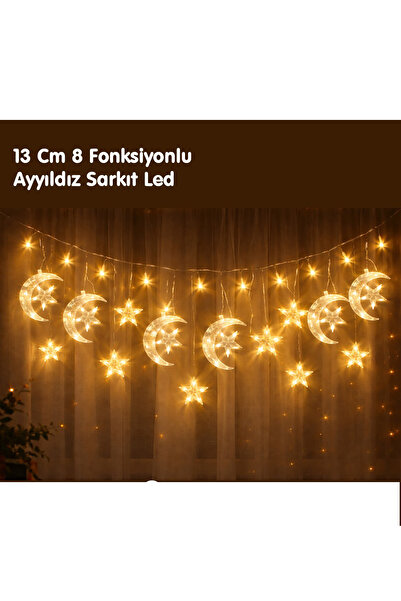 zubi 13 cm Ay Yıldız 3 Metre Gün ışığı Led , Fişle Çalışır , Ekleme Aparatlı ...
