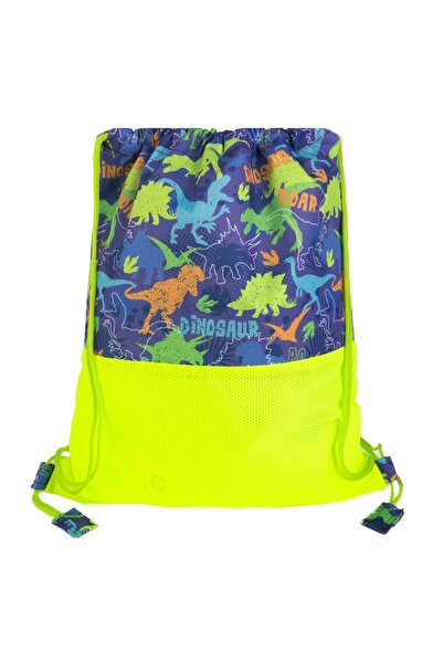 OEM Rucsac Galben Fluorescent cu Model Dinozauri pentru Baieti 33x39.5cm