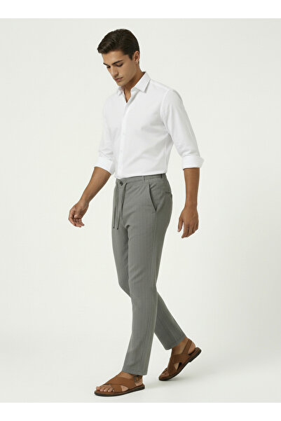 OXVİN Pantaloni bărbătești cu nasturi în față, buzunar cu fermoar la spate, c...