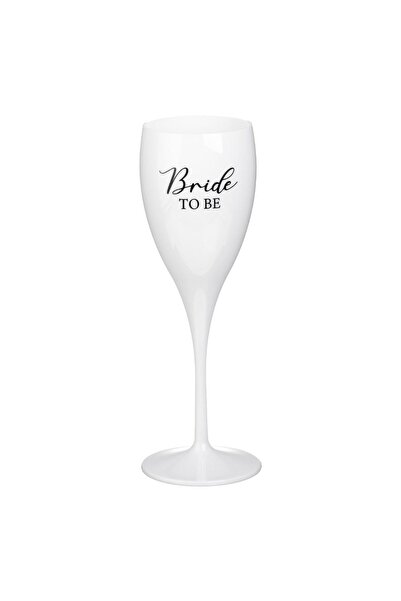 OEM Pahar din Plastic Alb pentru Sampanie "Bride to Be" - 150ml