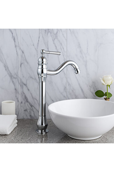 banyosepeti صنبور حوض إيتيرنا كروم - ذو جسم مرتفع، سطح لامع، موفر للمياه