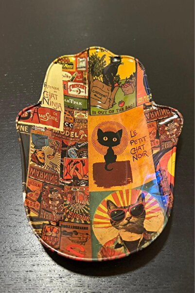 THE LITTLE NATURE Metal Decorative Plate with Cat Figure, Balanced, Strong an...