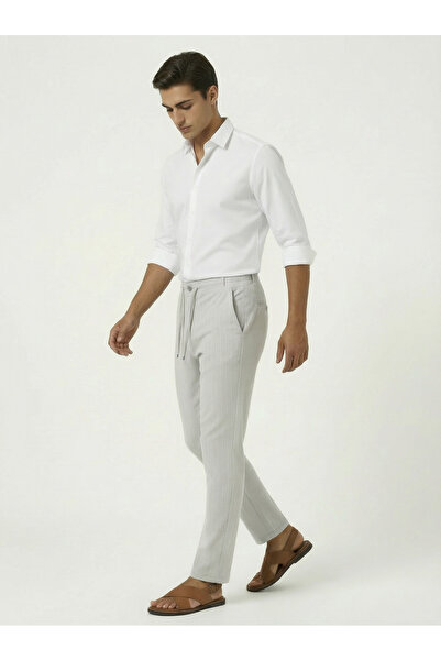 OXVİN Pantaloni bărbătești cu nasturi în față, buzunar cu fermoar la spate, c...