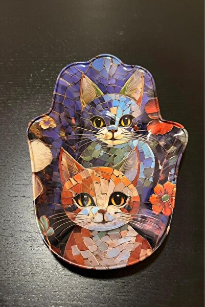 THE LITTLE NATURE Metal Decorative Plate with Cat Figure, Balanced, Strong an...