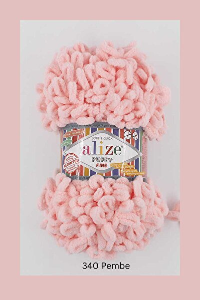 Alize Puffy Fine 1 Adet El Örgü Ipliği Küçük Ilmek - 100 Gr. 14.5mt. Parmak I...