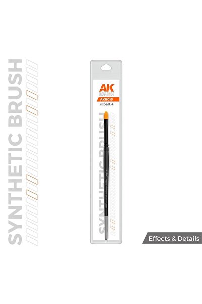 Ak İnteractive فرشاة طلاء بيضاوية الشكل رقم 4 من AK AKB015، ذات شعيرات صناعية